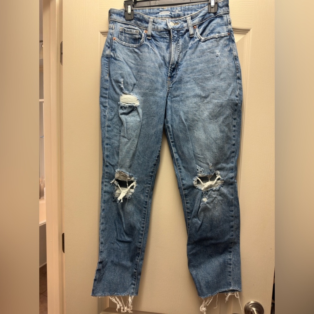 Old Navy Light Blue Ripped Boyfriend Jeans